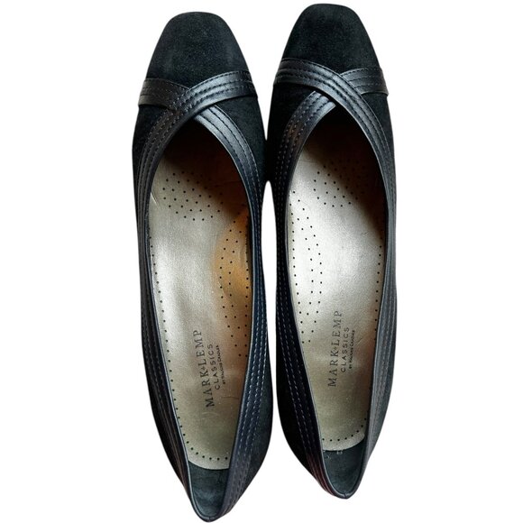 Mark Klemp Classics Womens Black Suede Leather Low-Heel Shoes Size 9N - Picture 5 of 9